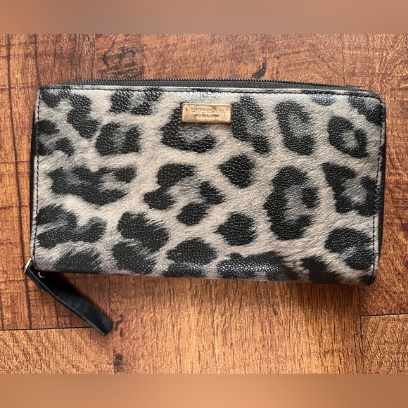 Kate Spade Black and Tan Animal Print Wallet - Picture 1 of 9